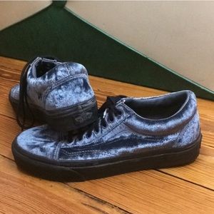 Bluish Greyish Velvet Old School Vans